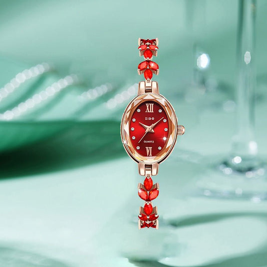 Simple Fashion Sports Waterproof Oval Women's Wrist Watch $28.46 Dana Fashion Color: 1408 Green size: Gift Box Women's Accessories Product information: Color: 1408 red, 1408 White, 1408 purple, 1408 Green Thickness: 8mm Size: no gift box, gift box Applica
