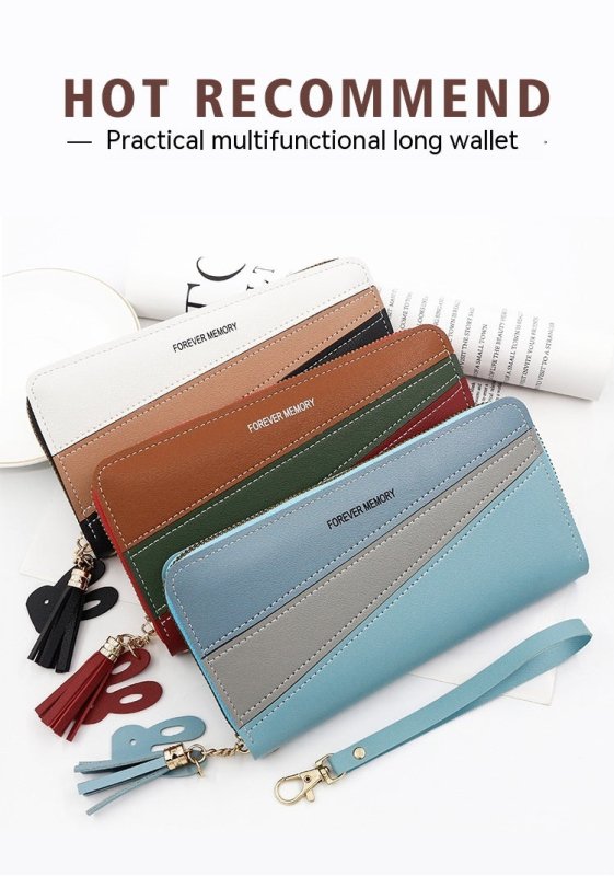 Simple Long Color Matching Fashion Coin Purse Card Holder Handbag $14.92 Dana Fashion Color: Black Women's Bags Product information: Lining texture: synthetic leather Color: R8901-11 pink, R8901-11 red, R8901-11 Blue, R8901-11 Black Processing Method: sof
