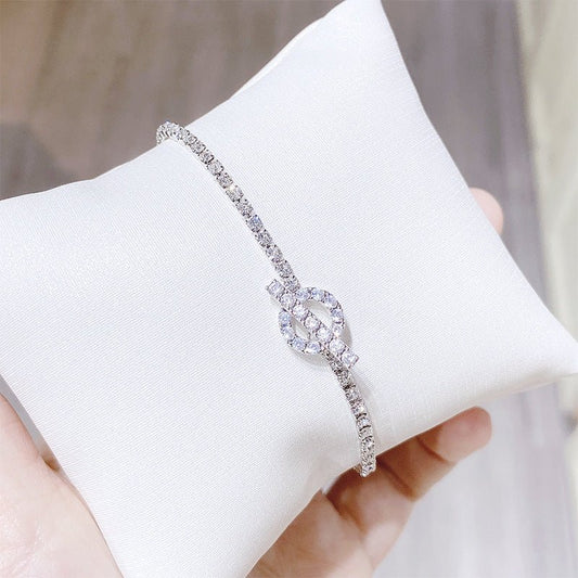 Simple Personality Bracelet Fashion Zircon Crystal Bracelet For Women $28.52 Dana Fashion Color: S018 Silver Women's Accessories Product information: Treatment Process: Electroplating Color: Silver S018 Style: Women's Material: Copper Shape: Geometric Pac