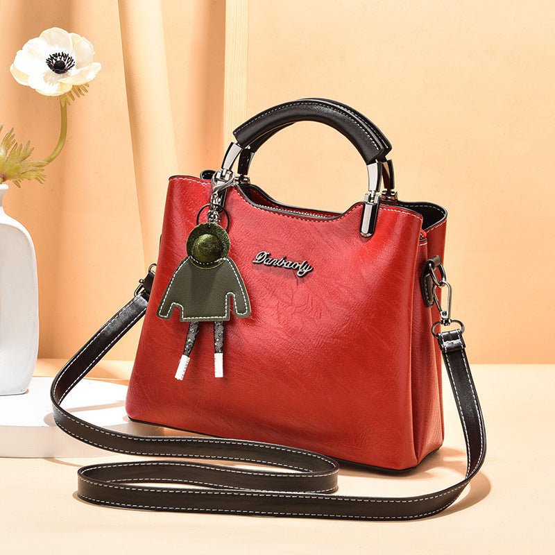 Simple Retro Small Handbag Women $52.73 Dana Fashion Color: Wine Red Women's Bags Product information: Lining texture: polyester cotton Applicable scenario: Daily matching Color: wine red, green, black, light blue, khaki, Brown Outer bag type: slit pocket