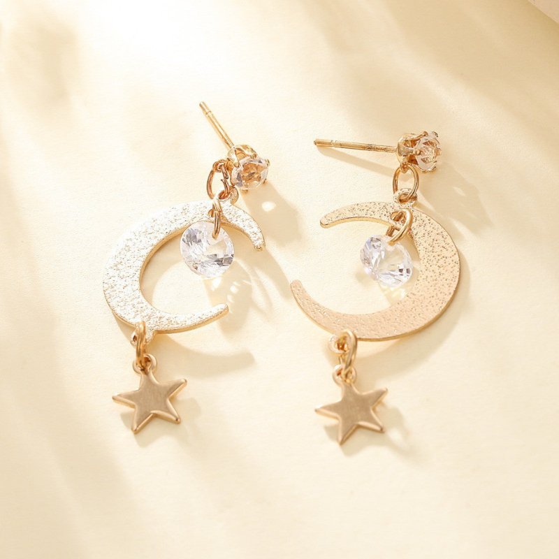 Simple Starry Sky Earrings For Women Long Tassel Earrings $5.90 Dana Fashion Color: Ez430jin Women's Accessories Product information: Process: Electroplating Color: ez430 kg Applicable person: women Material: Alloy Hot elements: Moon, new grid Style: Simp