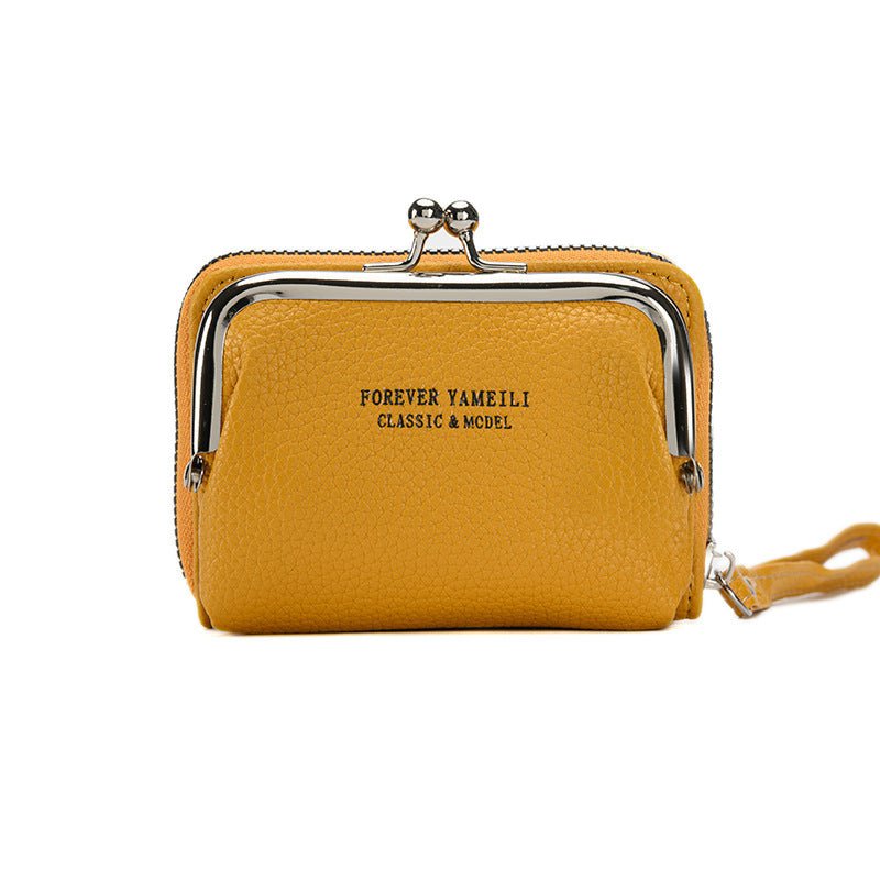 Simple Wallet Women's Short Thin Small Student Wallet $18.94 Dana Fashion Color: Yellow Women's Bags Product information: Pattern: solid color Lining texture: pu Applicable scenarios: Daily matching Color: black, pink, green, red, yellow, blue, gray, apri
