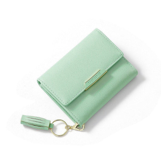 Simple Women's Short Wallet Tassel Small Folding $26.19 Dana Fashion Color: Y9121 Green Women's Bags Product information: Color: Y9121 Black, Y9121 pink, Y9121 wine red, Y9121 Blue, Y9121 Green, Y9121 Black, Y9121 pink, Y9121 wine red wallet Material: pu