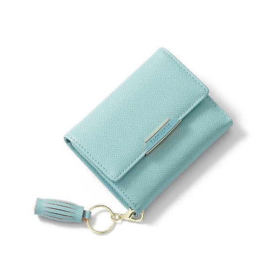 Simple Women's Short Wallet Tassel Small Folding $26.19 Dana Fashion Color: Y9121 Blue Women's Bags Product information: Color: Y9121 Black, Y9121 pink, Y9121 wine red, Y9121 Blue, Y9121 Green, Y9121 Black, Y9121 pink, Y9121 wine red wallet Material: pu P