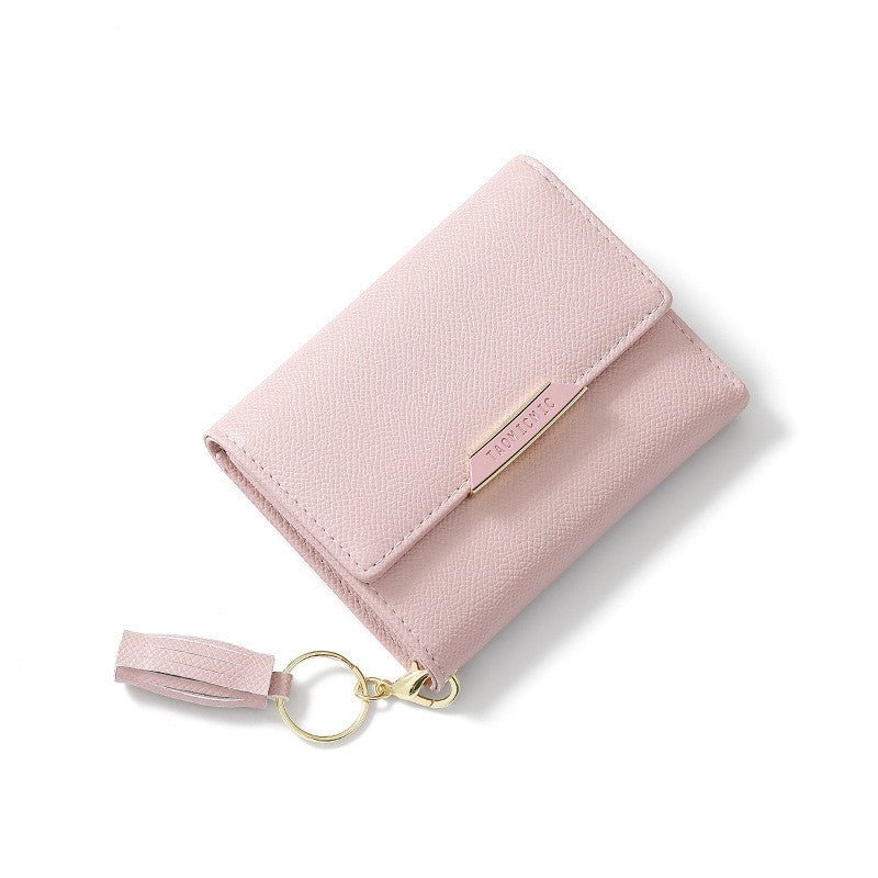 Simple Women's Short Wallet Tassel Small Folding $26.19 Dana Fashion Color: Y9121 Pink Women's Bags Product information: Color: Y9121 Black, Y9121 pink, Y9121 wine red, Y9121 Blue, Y9121 Green, Y9121 Black, Y9121 pink, Y9121 wine red wallet Material: pu P