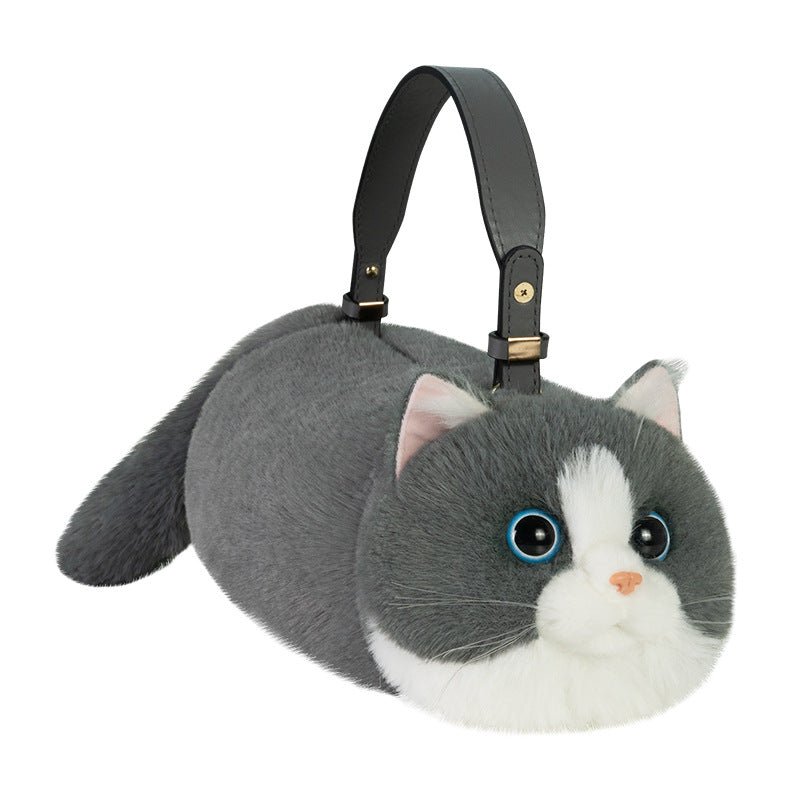 Simulation Animal Doll Three Flowers Plush Shoulder Bag $79.99 Dana Fashion Color: Blue And White Cat Height: Color Box Packaging Women's Bags Product information: Color: simulation handbag-Ragdoll, simulation handbag-three-flower cat, simulation handbag-