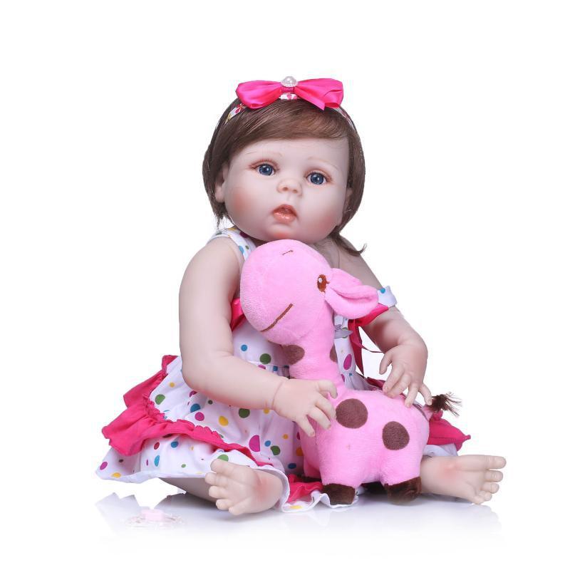 Simulation Baby Toys Cute Female Baby $176.15 Dana Fashion style: Blue eyes Toys & Hobbies Product information: Material: Plastic, Silicone Height: 56 cm brown eyes, 56 cm blue eyes, 56 cm green eyes Color: pink Features: Soft hand Packing list: Simulatio