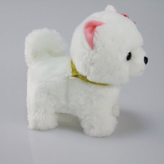 Simulation dog plush electric puppy $105.39 Dana Fashion Color: White Toys & Hobbies Features: Intelligent voice control Toy material: plush Remote control method: voice control