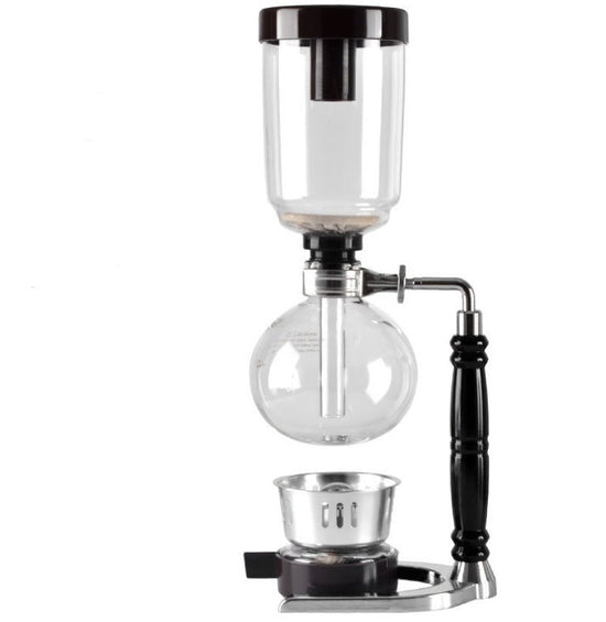 Siphon Coffee Maker Tea Pot Vacuum Coffeemaker Glass Machine $128.46 Dana Fashion Color: Black Dana's Kitchen Specifications: [Capacity] 3 persons (TCA-3) [Specification] 36*16*14CM [net weight] 1300 grams [Accessories] bracket + upper limb + lower limb +