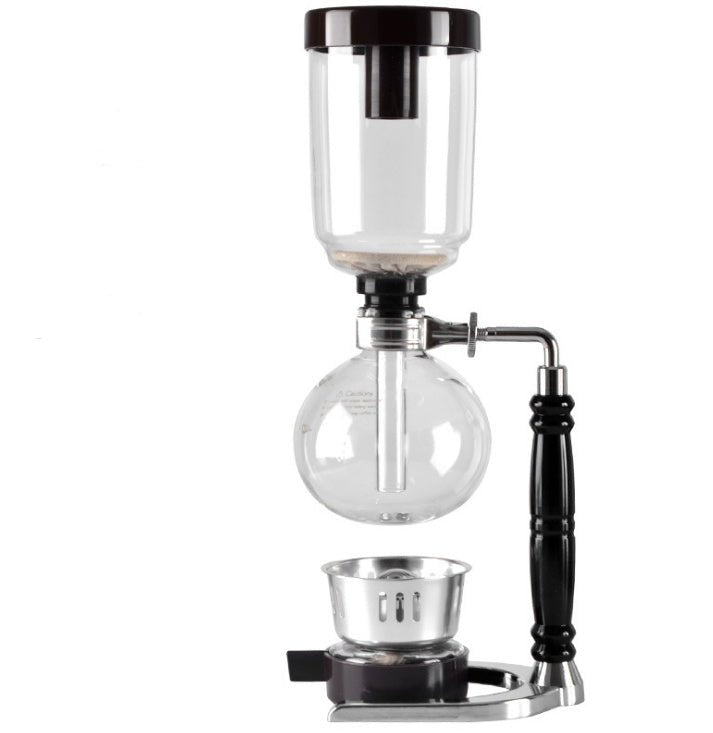 Siphon Coffee Maker Tea Pot Vacuum Coffeemaker Glass Machine $128.46 Dana Fashion Color: Black Dana's Kitchen Specifications: [Capacity] 3 persons (TCA-3) [Specification] 36*16*14CM [net weight] 1300 grams [Accessories] bracket + upper limb + lower limb +