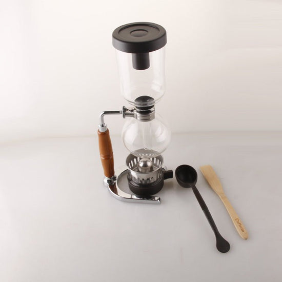 Siphon Coffee Maker Tea Pot Vacuum Coffeemaker Glass Machine $149.54 Dana Fashion Color: Wood Dana's Kitchen Specifications: [Capacity] 3 persons (TCA-3) [Specification] 36*16*14CM [net weight] 1300 grams [Accessories] bracket + upper limb + lower limb +