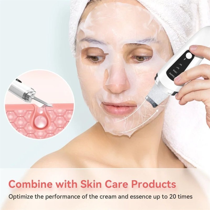 Skin Scrubber Face Spatula Facial Skin Exfoliator Scraper And Blackhead Remover Pore Cleaner With Face Lifting Deep Cleansing Face Lifting Machine For Blackhead Extractor $32.00 Dana Fashion Color: White Beauty Tools Key Features: Ultrasonic Deep Cleansin