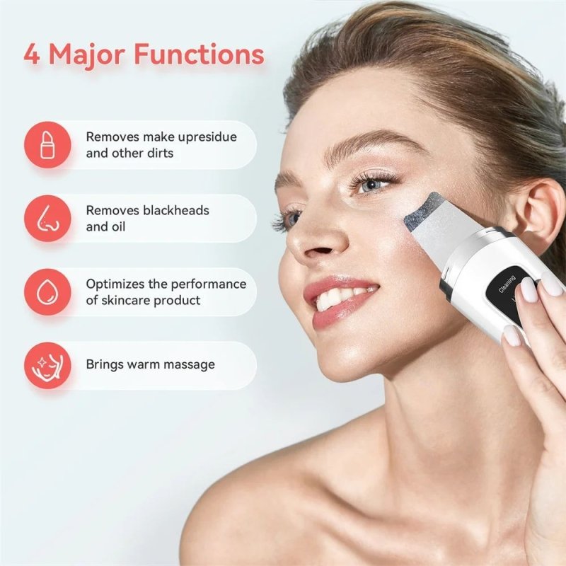 Skin Scrubber Face Spatula Facial Skin Exfoliator Scraper And Blackhead Remover Pore Cleaner With Face Lifting Deep Cleansing Face Lifting Machine For Blackhead Extractor $32.00 Dana Fashion Color: White Beauty Tools Key Features: Ultrasonic Deep Cleansin