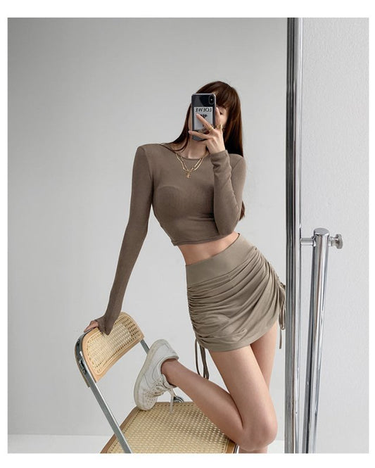Skirts Tight Dancing Fitness Short Skirts Tide $150.50 Dana Fashion Color: Black Size: L Women's clothing Product Information: Pattern: plain Color classification: black, white, khaki, gray Style: sexy Skirt type: pleated skirt Profile: Type A Waist type: