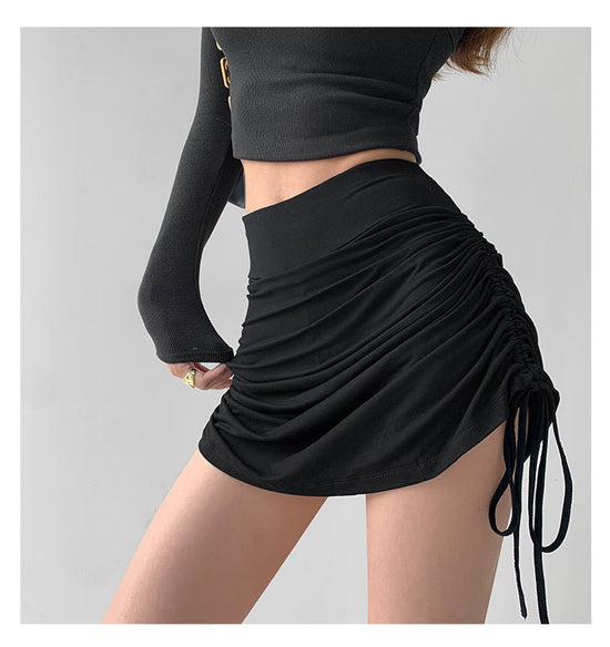 Skirts Tight Dancing Fitness Short Skirts Tide $150.50 Dana Fashion Color: Black Size: L Women's clothing Product Information: Pattern: plain Color classification: black, white, khaki, gray Style: sexy Skirt type: pleated skirt Profile: Type A Waist type: