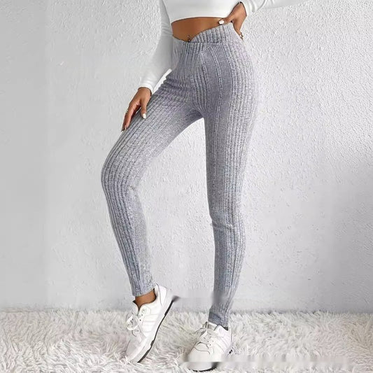 Slim-fit Bottoming Solid Color Trousers $38.00 Dana Fashion Color: Light Gray Size: L Women's clothing Product information: Fabric name: Polyester Color: light gray Elasticity: Micro elasticity Main fabric composition: Polyester (polyester fiber) Pants le