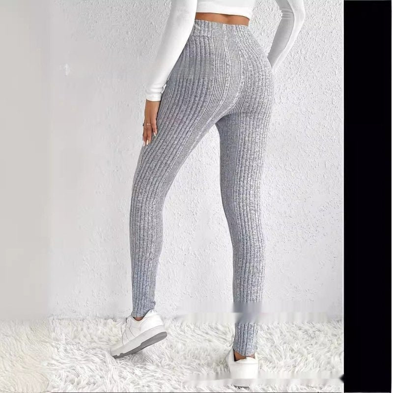 Slim-fit Bottoming Solid Color Trousers $38.00 Dana Fashion Color: Light Gray Size: L Women's clothing Product information: Fabric name: Polyester Color: light gray Elasticity: Micro elasticity Main fabric composition: Polyester (polyester fiber) Pants le