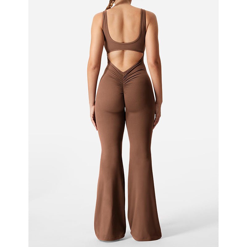 Slim Fit Hip Raise Jumpsuit Sexy Backless Exercise Yoga Clothes $51.21 Dana Fashion size: L Color: Brown Women's clothing معلومات المنتج: اللون: أسود، بني المقاس: S، M، L، XL نوع الطراز: مزاج التنقل العناصر الشعبية: بدون ظهر الطراز: جمبسوت اسم القماش: بول