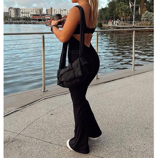 Slim Fit Hip Raise Jumpsuit Sexy Backless Exercise Yoga Clothes $35.82 Dana Fashion size: L Color: Black Women's clothing معلومات المنتج: اللون: أسود، بني المقاس: S، M، L، XL نوع الطراز: مزاج التنقل العناصر الشعبية: بدون ظهر الطراز: جمبسوت اسم القماش: بول