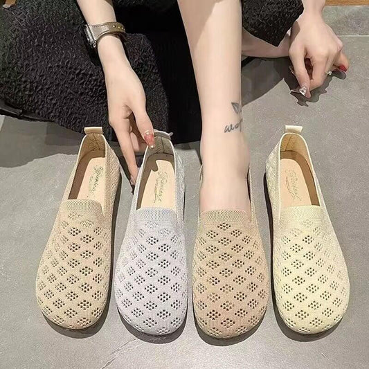 Slip-on Fly-kit Mesh Breathable Casual Women's Shoes $22.50 Dana Fashion Color: 2217 Beige Size: 36 Women's shoes Product information: Lining material: cloth Applicable sports: Universal Color: 2217 [Black], 2217 [Gray], 2217 [beige] Upper height: low top