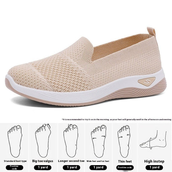 Slip-on Mother's Shoes Soft Sole Lightweight Old Beijing Cloth Shoes Shallow Mouth $27.14 Dana Fashion Color: Beige Size: 36 Women's shoes Product information: Toe holder shape: round head Color: G-SK12 Black, G-SK12 Gray, G-SK12 cyan, G-SK12 khaki, G-SK1