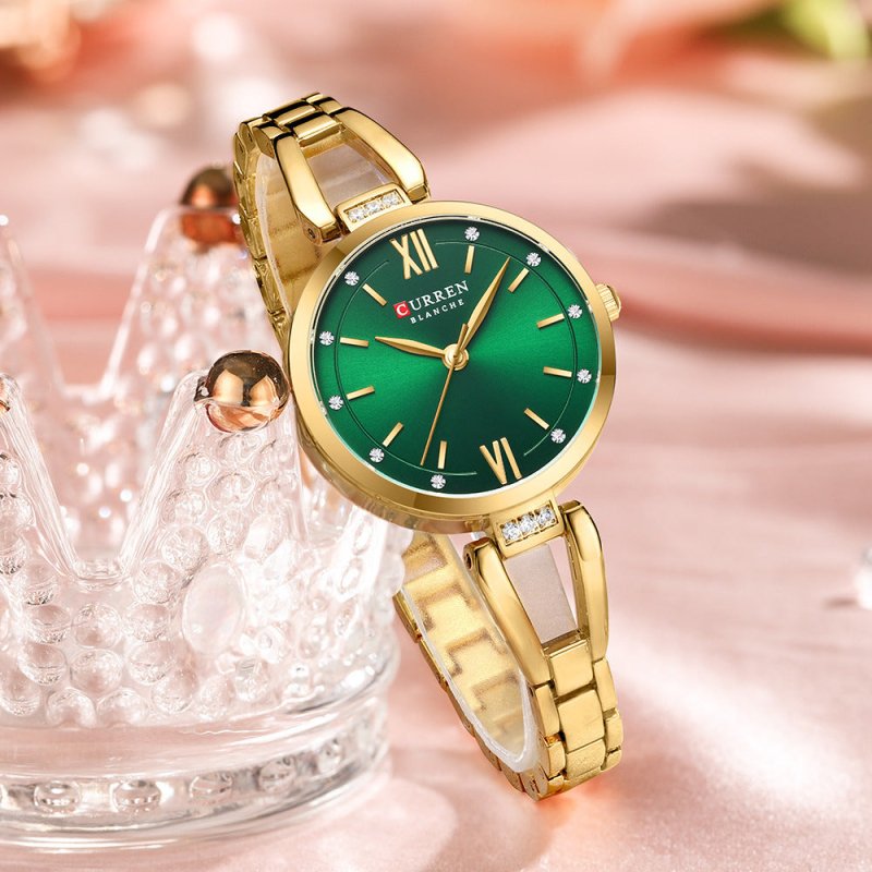 Small Dial Waterproof Simple Women's Quartz Wrist Watch $39.00 Dana Fashion Color: Gold Strap Gold Noodles Women's Accessories Product information: Color: gold watchband gold shell green surface, gold watchband gold shell gold surface, gold watchband gold