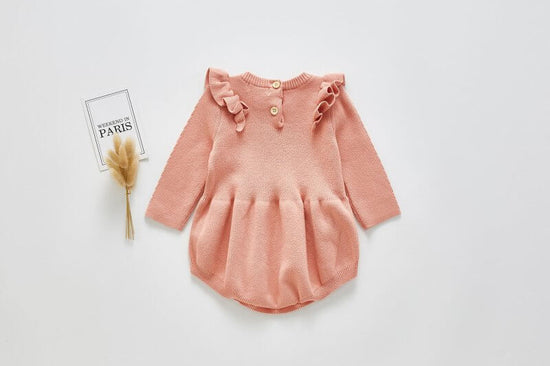 Small flying sleeve knitted baby one piece clothes $25.90 Dana Fashion Color: Pink Size: 100cm Baby Clothing Main fabric composition: Cotton Main fabric content: 100% Safety level: a Closed style: Pullover 1. Asian sizes are 1 to 2 sizes smaller than Euro