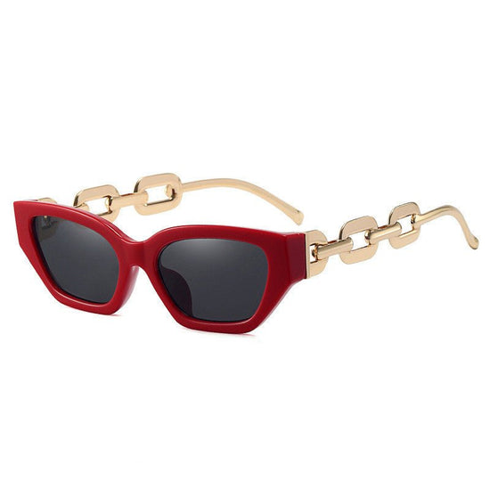 Small Frame Sunglasses, Personalized Chain Temples,Sunshade Sunglasses $29.99 Dana Fashion Color: Redall gray Women's Accessories Product information: Lens material: PC Frame material: PC+metal Whether to polarize: No Glasses structure: frame Glasses styl