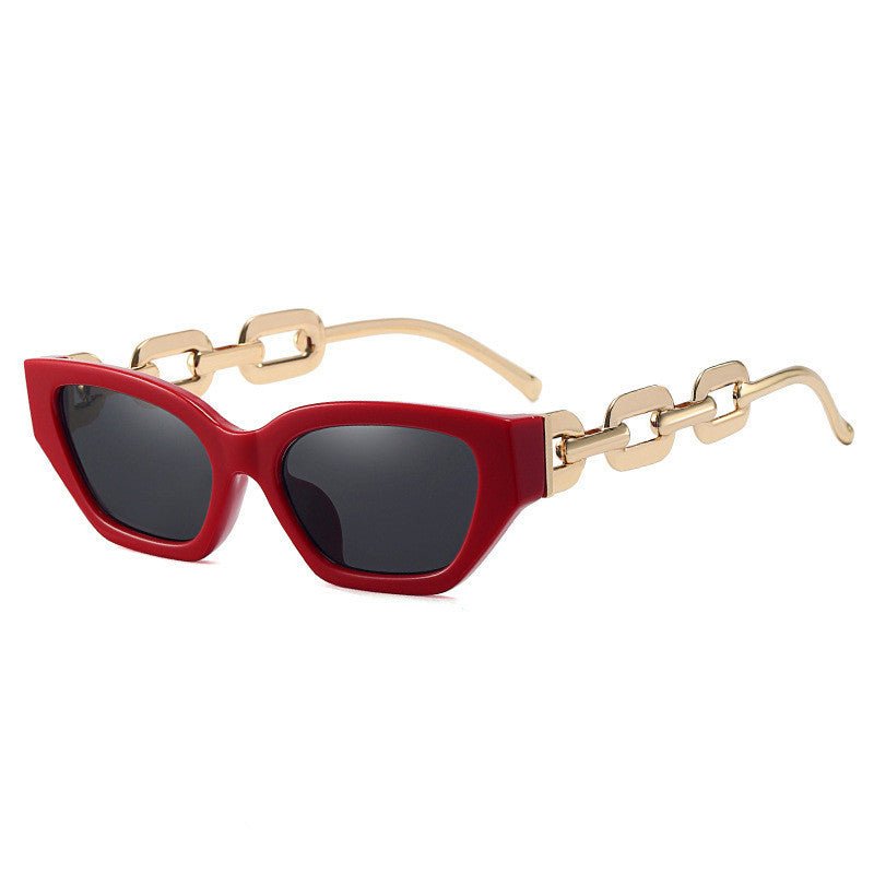 Small Frame Sunglasses, Personalized Chain Temples,Sunshade Sunglasses $29.99 Dana Fashion Color: Redall gray Women's Accessories Product information: Lens material: PC Frame material: PC+metal Whether to polarize: No Glasses structure: frame Glasses styl