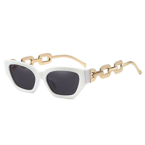 Small Frame Sunglasses, Personalized Chain Temples,Sunshade Sunglasses $29.99 Dana Fashion Color: Whitefull gray Women's Accessories Product information: Lens material: PC Frame material: PC+metal Whether to polarize: No Glasses structure: frame Glasses s