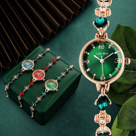 Small Green Watch Simple Elegant Women's Bracelet Watch Gift Watch Jade Watch $24.88 Dana Fashion Color: Blue Women's Accessories Product information: Color: red, blue, green Applicable people: general Style: Casual Strap material: Alloy Watchcase materia
