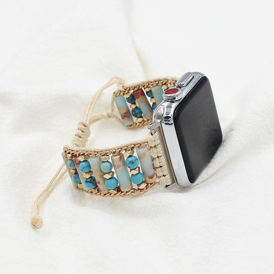 Smart Watch Band Bracelet Leather Rope $22.82 Dana Fashion Color: Blue Specifications: 38to40to41mm Women's Accessories Product information: Color: pink, blue Specifications: 38/40/41mm,42/44/45/49mm Applicable models: Apple Strap material: Stone Packing