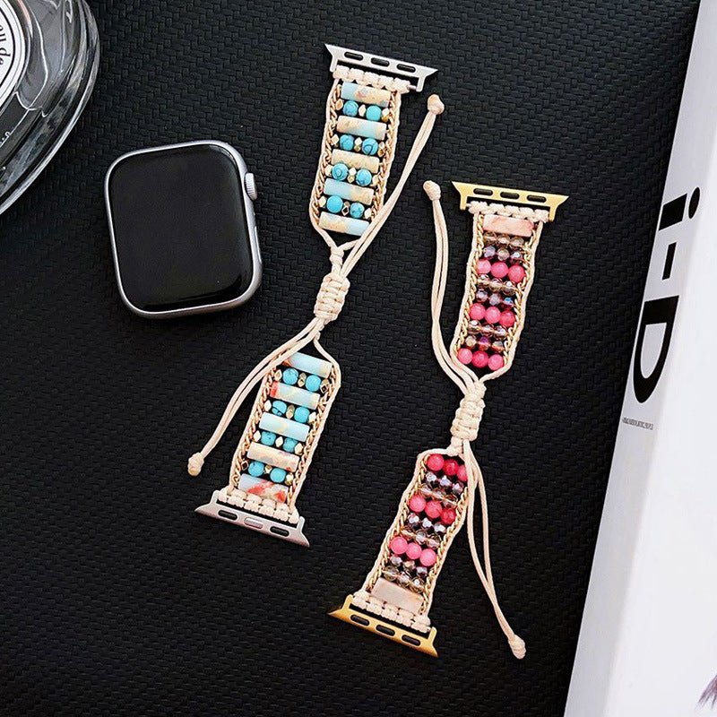 Smart Watch Band Bracelet Leather Rope $22.82 Dana Fashion Color: Blue Specifications: 38to40to41mm Women's Accessories Product information: Color: pink, blue Specifications: 38/40/41mm,42/44/45/49mm Applicable models: Apple Strap material: Stone Packing