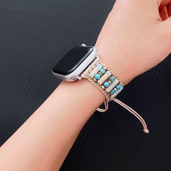 Smart Watch Band Bracelet Leather Rope $22.82 Dana Fashion Color: Blue Specifications: 38to40to41mm Women's Accessories Product information: Color: pink, blue Specifications: 38/40/41mm,42/44/45/49mm Applicable models: Apple Strap material: Stone Packing