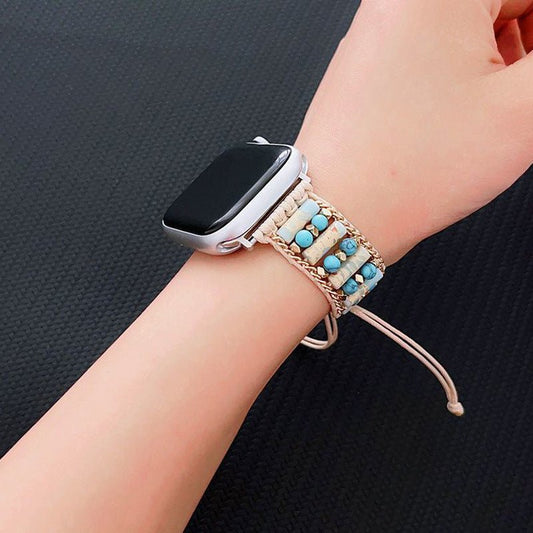 Smart Watch Band Bracelet Leather Rope $22.82 Dana Fashion Color: Blue Specifications: 38to40to41mm Women's Accessories Product information: Color: pink, blue Specifications: 38/40/41mm,42/44/45/49mm Applicable models: Apple Strap material: Stone Packing