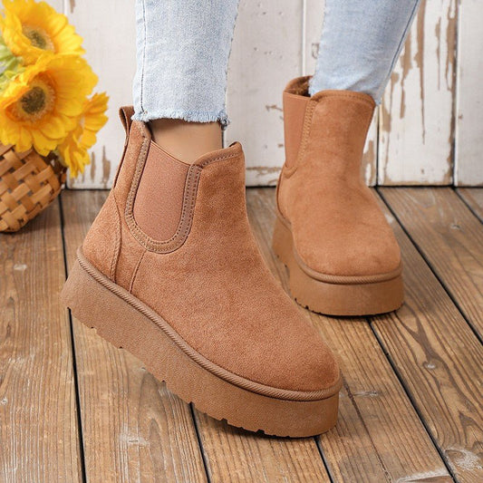 Smoke Pipe Ankle Boots Autumn And Winter Leisure Thick Bottom Fashion Velvet Padded $45.74 Dana Fashion Color: Black Size: 36 Women's shoes Product information: Pattern: solid color Lining material: Short Plush Color: black, light brown Upper height: low