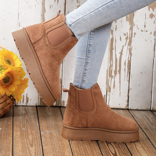 Smoke Pipe Ankle Boots Autumn And Winter Leisure Thick Bottom Fashion Velvet Padded $45.74 Dana Fashion Color: Black Size: 36 Women's shoes Product information: Pattern: solid color Lining material: Short Plush Color: black, light brown Upper height: low