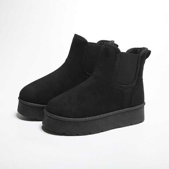 Smoke Pipe Ankle Boots Autumn And Winter Leisure Thick Bottom Fashion Velvet Padded $45.74 Dana Fashion Color: Black Size: 36 Women's shoes Product information: Pattern: solid color Lining material: Short Plush Color: black, light brown Upper height: low