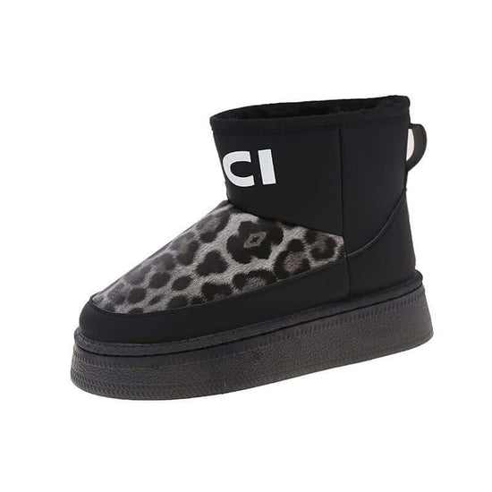 Snow Boots Women's Outer Wear Thick Sole Height Increasing $34.90 Dana Fashion Color: Black Size: 35 Women's shoes Product information: Pattern: Leopard print Inner material: artificial wool Color: creamy-white, black, yellow Upper height: low top Heel he