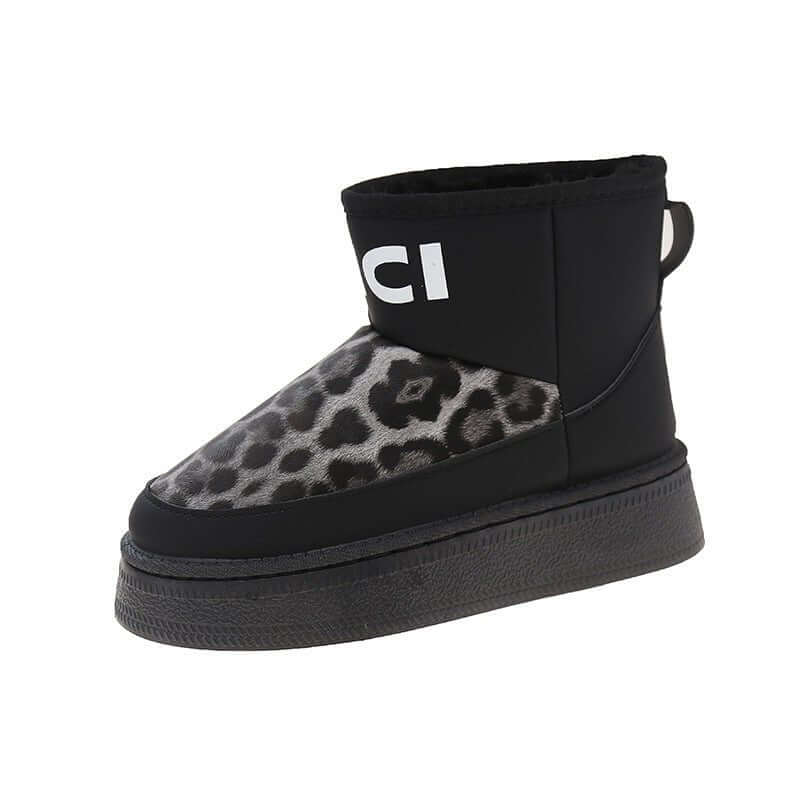 Snow Boots Women's Outer Wear Thick Sole Height Increasing $34.90 Dana Fashion Color: Black Size: 35 Women's shoes Product information: Pattern: Leopard print Inner material: artificial wool Color: creamy-white, black, yellow Upper height: low top Heel he