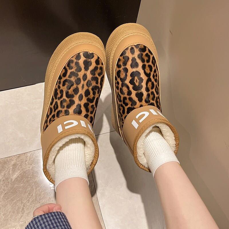Snow Boots Women's Outer Wear Thick Sole Height Increasing $34.90 Dana Fashion Color: Beige Size: 35 Women's shoes Product information: Pattern: Leopard print Inner material: artificial wool Color: creamy-white, black, yellow Upper height: low top Heel he