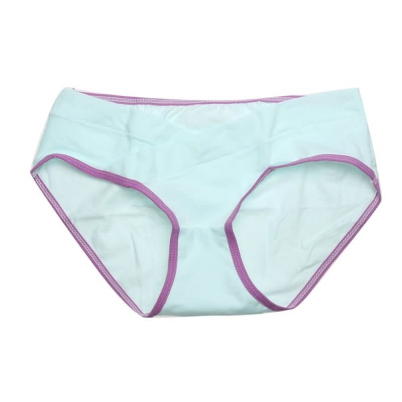 Soft Cotton Belly Support Panties for Pregnant Women Maternity Underwear Breathable V-Shaped Low Waist Panty $13.27 Dana Fashion Color: Green Size: L Women's clothing Features: Soft and breathable cotton material, provides a comfortable experience. High e