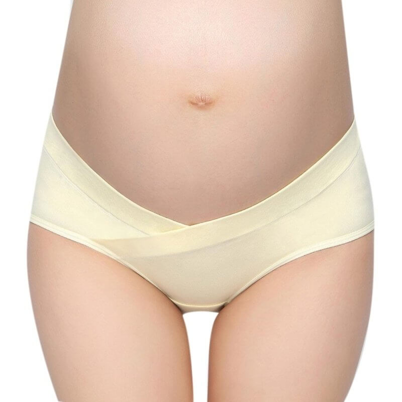 Soft Cotton Belly Support Panties for Pregnant Women Maternity Underwear Breathable V-Shaped Low Waist Panty $13.27 Dana Fashion Color: Blue Size: L Women's clothing Features: Soft and breathable cotton material, provides a comfortable experience. High el