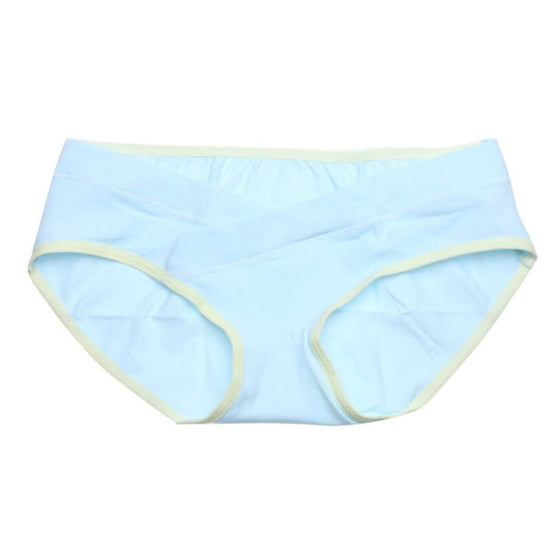 Soft Cotton Belly Support Panties for Pregnant Women Maternity Underwear Breathable V-Shaped Low Waist Panty $13.27 Dana Fashion Color: Light Blue Size: L Women's clothing Features: Soft and breathable cotton material, provides a comfortable experience. H