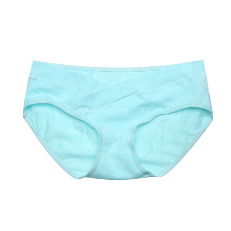 Soft Cotton Belly Support Panties for Pregnant Women Maternity Underwear Breathable V-Shaped Low Waist Panty $13.27 Dana Fashion Color: Blue Size: L Women's clothing Features: Soft and breathable cotton material, provides a comfortable experience. High el