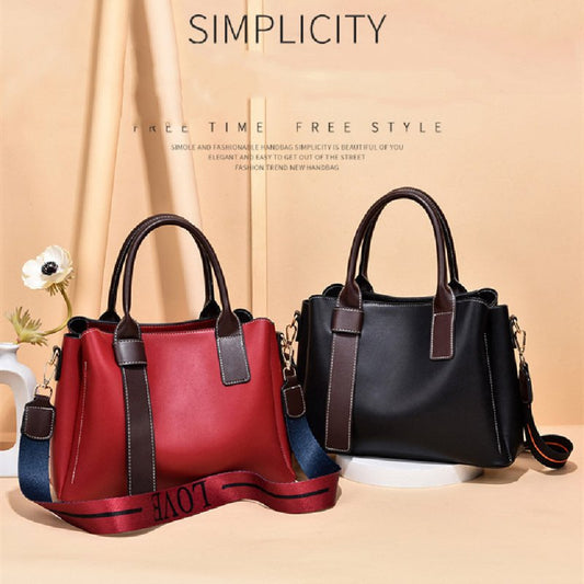 Soft Leather Large Capacity Women's Handbag Fashion Trendy One-shoulder Crossbody Bag $58.50 Dana Fashion Color: Black Women's Bags Product information: Lining texture: Polyester Color: wine red, green, blue, black, Ginger Material: PU Bag internal struct