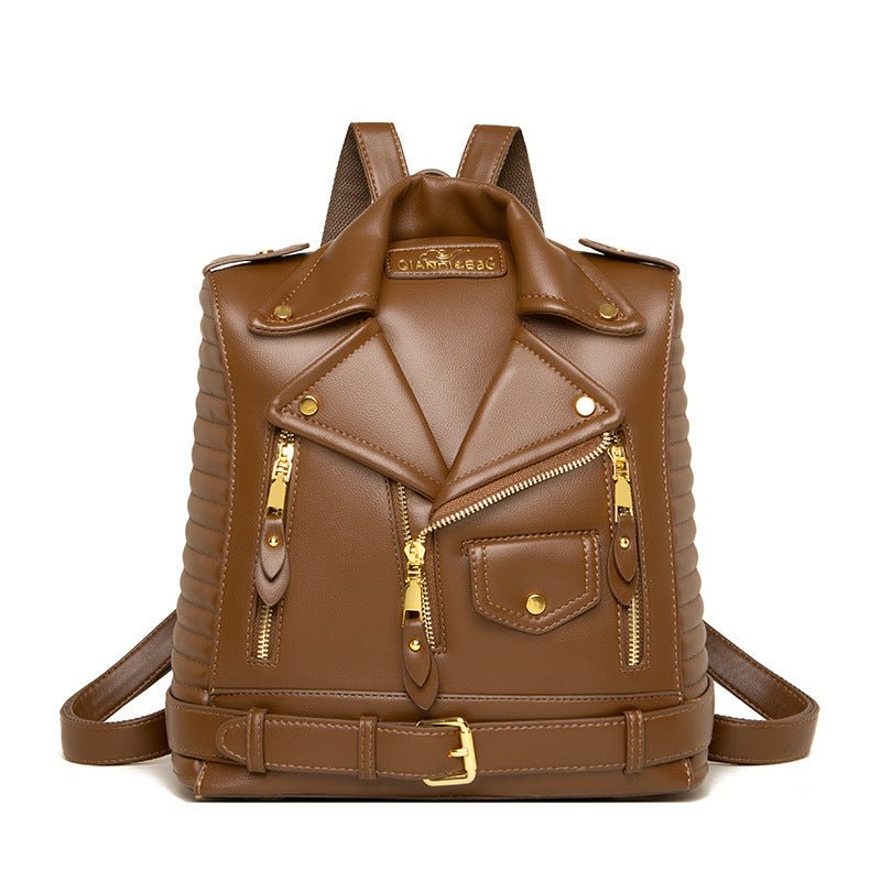 Soft Leather Textured Jacket Trendy Wild Clothes Backpack $106.65 Dana Fashion Color: Black Women's Bags Product information: Applicable scenarios: Daily matching Color: black, pink, light brown, Silver Outer bag type: Three-dimensional pocket Hardness: m
