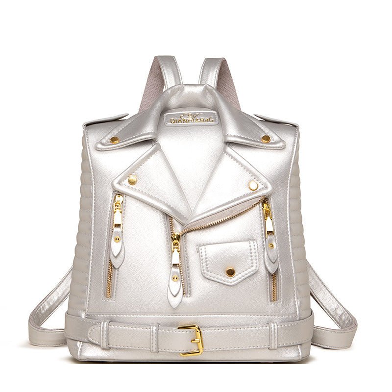 Soft Leather Textured Jacket Trendy Wild Clothes Backpack $106.65 Dana Fashion Color: Black Women's Bags Product information: Applicable scenarios: Daily matching Color: black, pink, light brown, Silver Outer bag type: Three-dimensional pocket Hardness: m