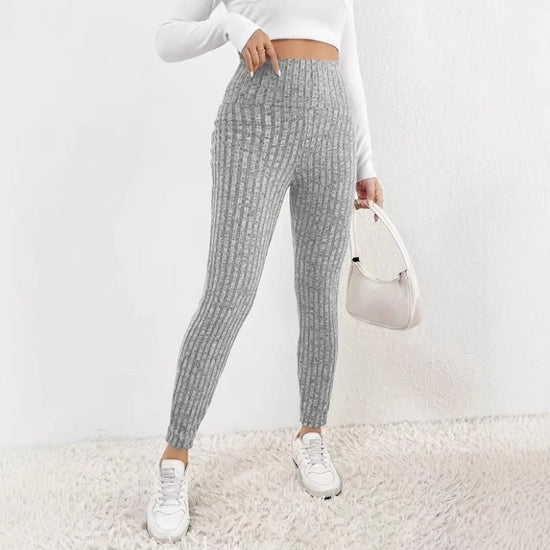 Solid Color High Waist Tight Cold-proof Warm Leggings Women's $24.99 Dana Fashion Color: Light Gray Size: L Women's clothing Product information: Thickness: medium Fabric name: Polyester Color: light gray Elastic: medium elastic Pants length: cropped pant