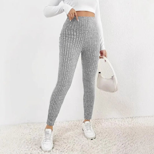 Solid Color High Waist Tight Cold-proof Warm Leggings Women's $24.99 Dana Fashion Color: Light Gray Size: L Women's clothing Product information: Thickness: medium Fabric name: Polyester Color: light gray Elastic: medium elastic Pants length: cropped pant